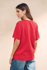 Red Heavyweight Short Sleeve Crew Neck T-Shirt
