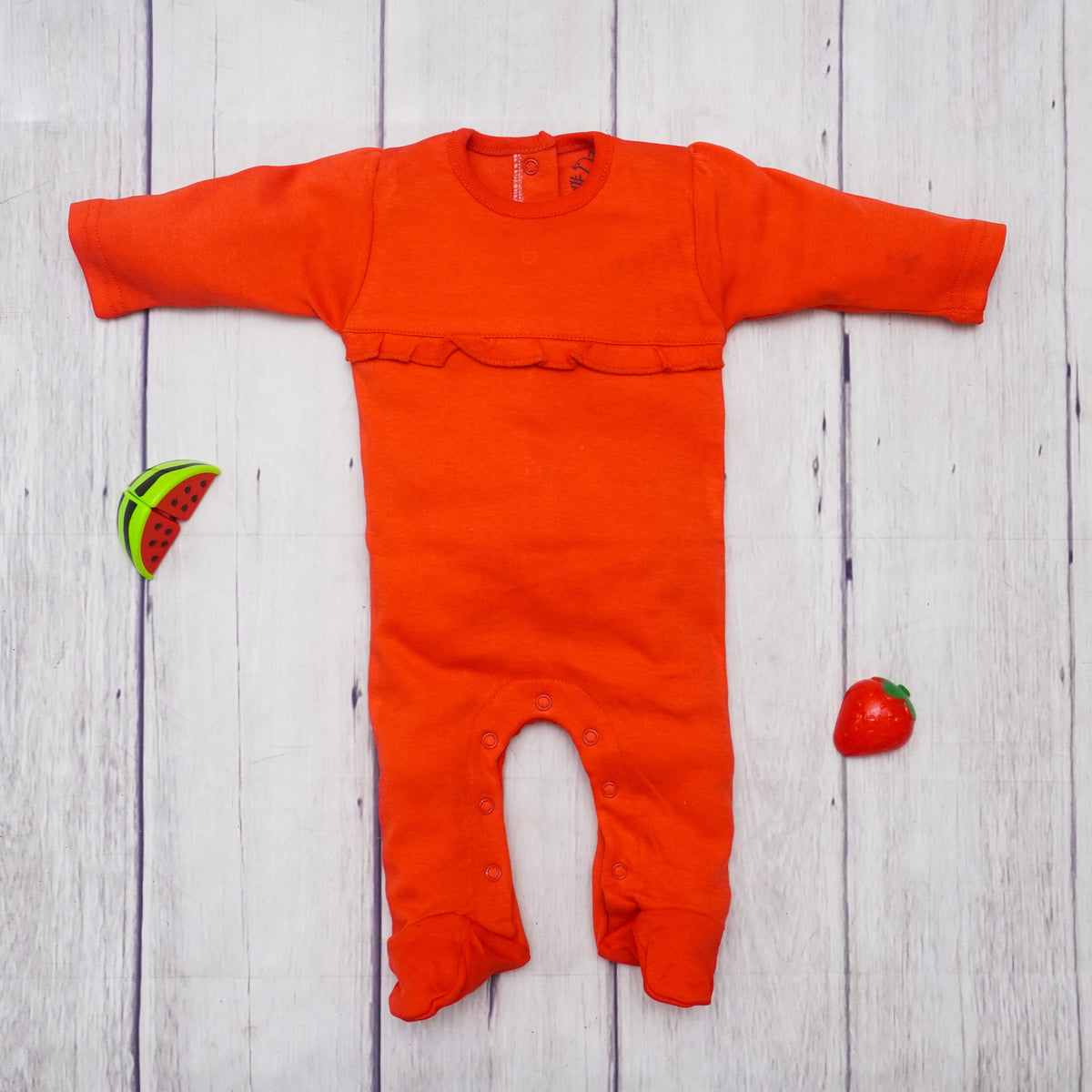 Orangey Frilled Sleeping Suit | Suits & Sets | The nest clothing