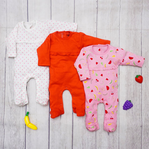 Fruits Sleeping Suits Pack of 3 | Suits & Sets | The nest clothing