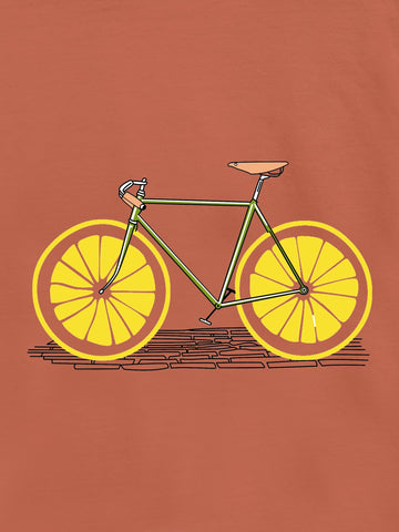 Rusty Orange 'Bicycle' Printed Casual T-Shirt Brumano Pakistan