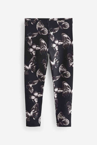 Black/White Butterfly Printed Leggings