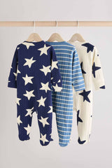 Navy Star Sleepsuits 3 Pack
