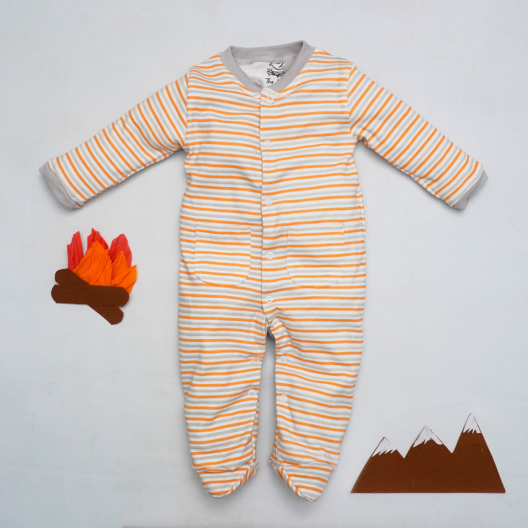 Orange Striped Sleeping Suit | Suits & Sets | The nest clothing