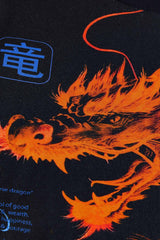 Black/Orange Dragon Regular Fit Short Sleeve All-Over Print 100% Cotton T-Shirt