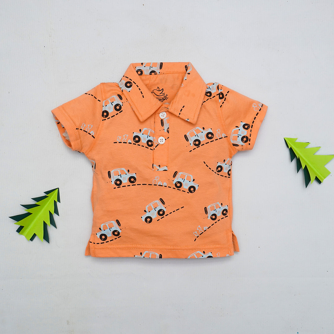 Orange Cars Collar Shirt | Tops & T-Shirts | The nest clothing