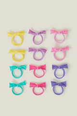 12-Pack Girls Mini Tie Hair Bands