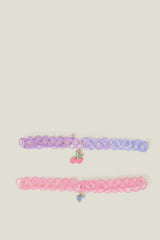 2-Pack Girls Fruit Choker Necklaces
