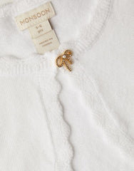 Maeve Bow Button Cardigan Gold