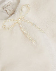 Marie Bow Faux Fur Shrug Ivory