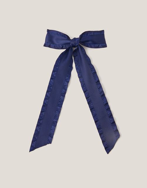 Frilly Bow School Hair Clip Blue