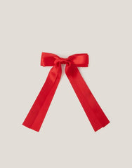 School Ribbon Bow Hair Slide Red
