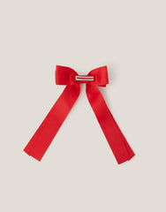 School Ribbon Bow Hair Slide Red