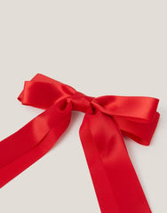 School Ribbon Bow Hair Slide Red