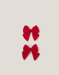 2-Pack School Bow Hair Clips Blue