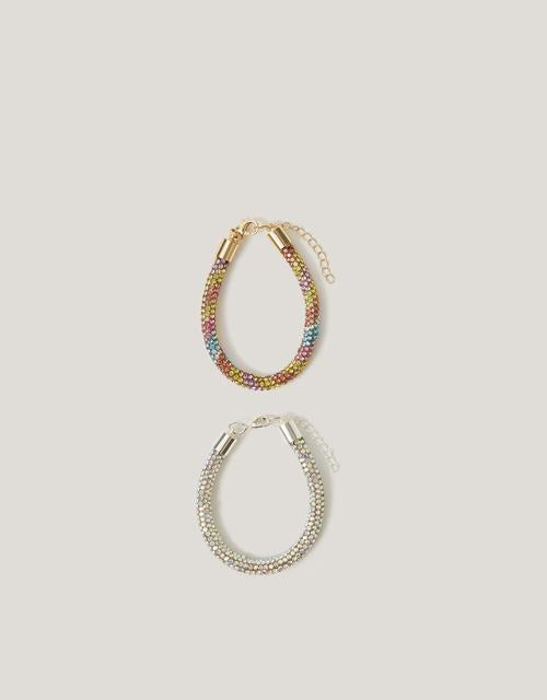2-Pack Rhinestone Tube Bracelets