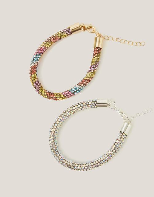 2-Pack Rhinestone Tube Bracelets