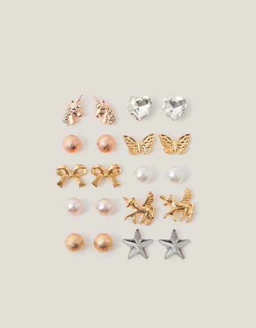 10-Pack Unicorn Stud Earrings
