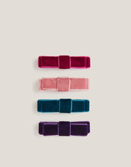 4-Pack Mini Velvet Bow Hair Clips