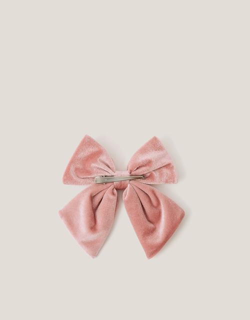 Luxe Velvet Bow Hair Clip Pink