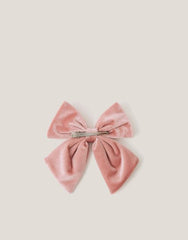 Luxe Velvet Bow Hair Clip Pink