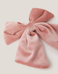 Luxe Velvet Bow Hair Clip Pink