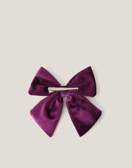 Luxe Velvet Bow Hair Clip Pink