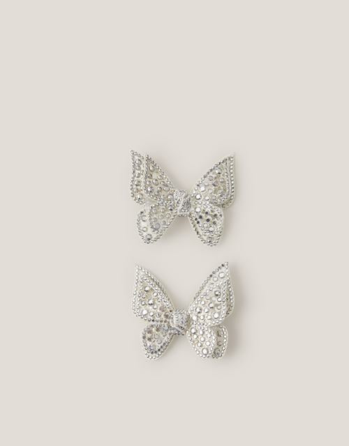2-Pack Rhinestone Butterfly Hair Clips