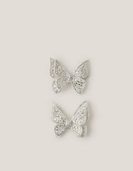 2-Pack Rhinestone Butterfly Hair Clips