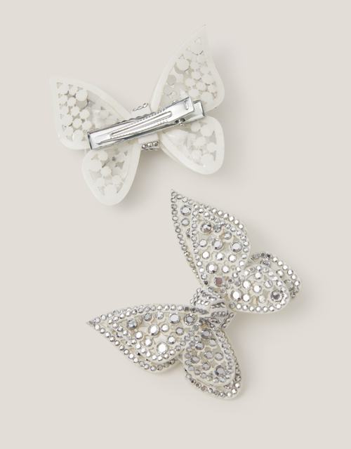 2-Pack Rhinestone Butterfly Hair Clips