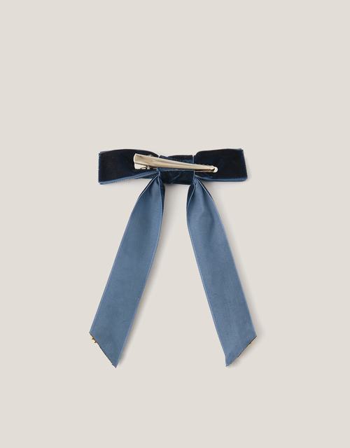 Jewel Velvet Ribbon Bow Hair Clip
