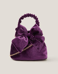 Bow Velvet Pouch Bag