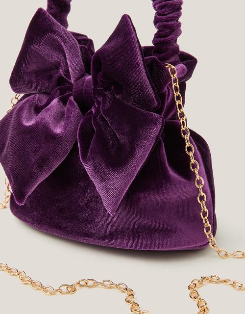 Bow Velvet Pouch Bag