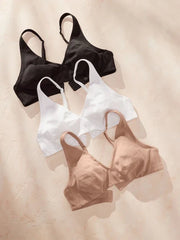 Daisy Non Pad Non Wire Cotton Rich Bralettes Three Pack