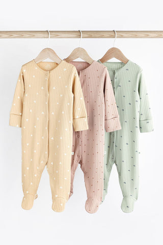 Multi Baby Cotton Sleepsuits 3 Pack