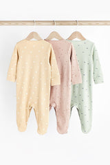 Multi Baby Cotton Sleepsuits 3 Pack NEXT UK