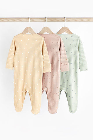 Multi Baby Cotton Sleepsuits 3 Pack