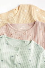 Multi Baby Cotton Sleepsuits 3 Pack NEXT UK
