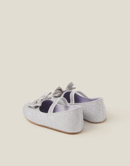 Baby Bow Glitter Walker Shoes Silver