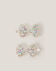 2-Pack Jewel Bow Metal Hair Clips