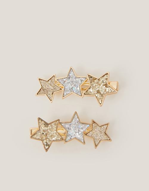 2-Pack Glitter Star Hair Clips