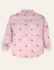 Boys Star Embroidered Pink Chambray Shirt IXAMPLE Pakistan