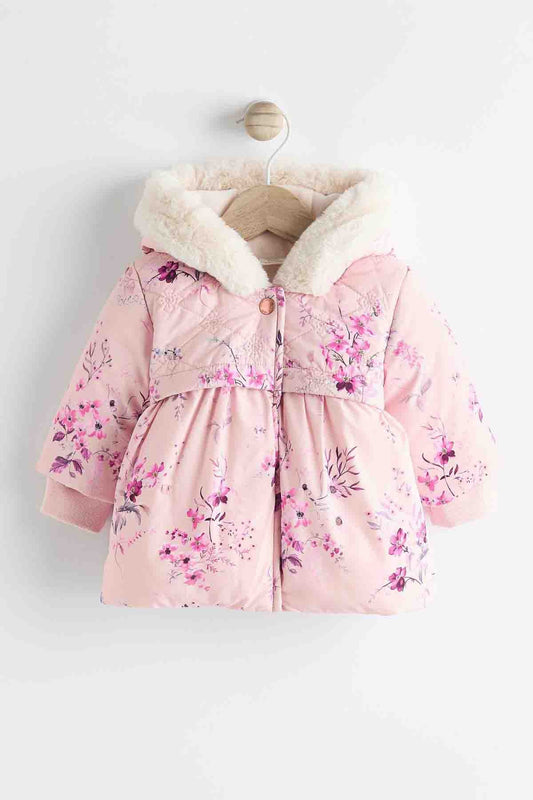 Pink Floral Baby Hooded Puffer Coat | Hoodies | next, <p>Pink Floral Baby Hooded Puffer Coat</p>. We delivery across Pakistan