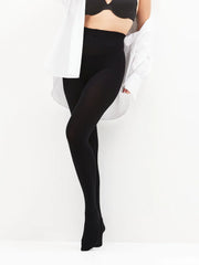 Black Ultimate Comfort Opaque 100D Tights Two Pack |BLACK