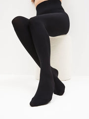 Black Ultimate Comfort Opaque 100D Tights Two Pack |BLACK