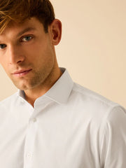 White Penny Collar Easy Care Single Cuff Smart Shirt