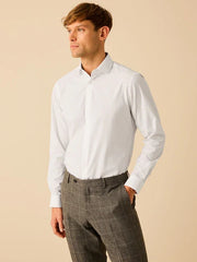 White Penny Collar Easy Care Single Cuff Smart Shirt
