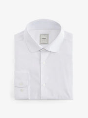 White Penny Collar Easy Care Single Cuff Smart Shirt