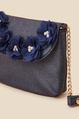 Girls Embellished Flower Cross-Body Bag