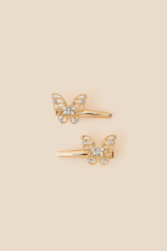 Kids Metal Butterfly Salon Clips Set Of Two ACCESSORIZE