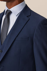 Bright Blue Slim Fit Textured Suit Jacket